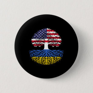 American Grown Ukrainian Roots 6 Cm Round Badge