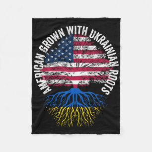 American Grown Ukrainian Roots Fleece Blanket