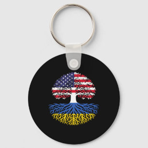 American Grown Ukrainian Roots Key Ring