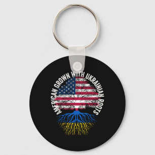 American Grown Ukrainian Roots Key Ring