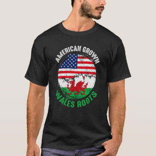 American Grown Wales Roots Vintage Flags for Men W T-Shirt