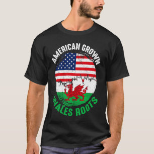 American Grown Wales Roots Vintage Flags for Men W T-Shirt