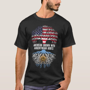 American Grown with Argentinian Roots USA Flag T-Shirt