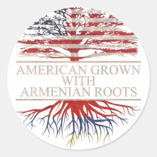 American grown with armenian roots classic round sticker