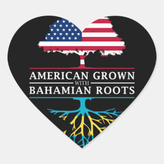 American Grown with Bahamian Roots Bahamas Heart Sticker