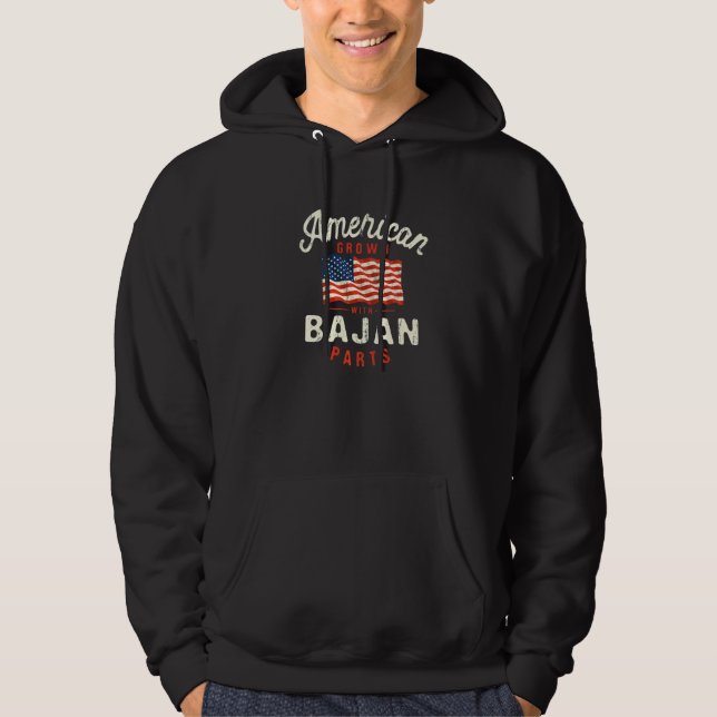 American Grown with Bajan Parts Patriotic National Hoodie (Front)