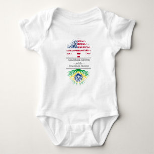 American Grown With Brazilian Roots Great Gift Baby Bodysuit