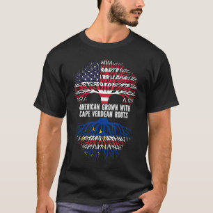 American Grown with Cape Verdean Roots USA Flag T-Shirt