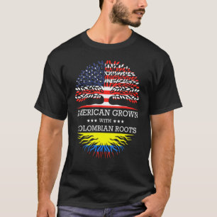 American Grown With Colombian Roots Usa Flag T-Shirt