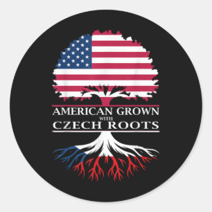 American Grown With Czech Roots Classic Round Sticker
