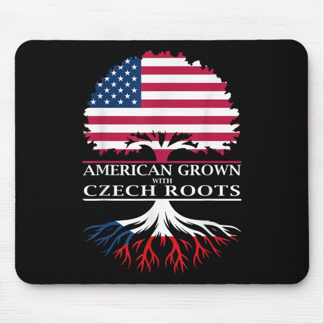 American Grown With Czech Roots  Mouse Mat (Front)