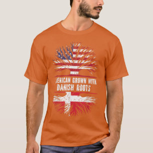 American Grown with Danish Roots USA Flag Denmark T-Shirt