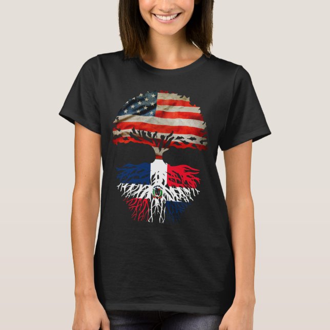 American grown with Dominican Republic roots hispa T-Shirt (Front)