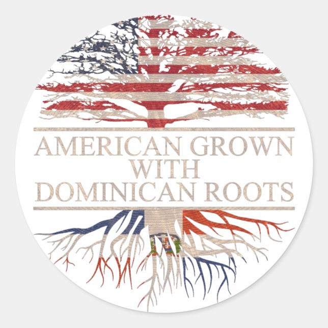American grown with dominican roots classic round sticker (Front)