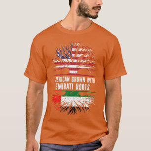 American Grown with Emirati Roots USA Flag UAE T-Shirt