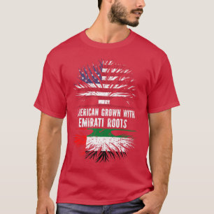 American Grown with Emirati Roots USA Flag UAE  T-Shirt