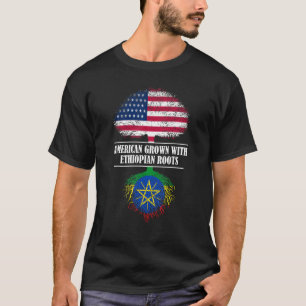 American Grown With Ethiopian Roots Flag Country T-Shirt