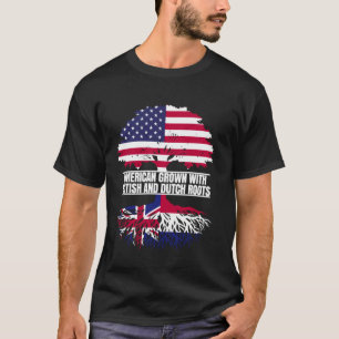 American Grown with Flag Heritage British Dutch Ro T-Shirt