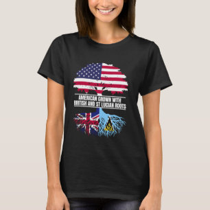 American Grown with Flag Heritage British St Lucia T-Shirt