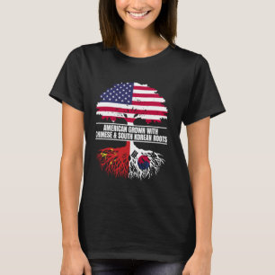 American Grown with Flag Heritage Chinese South Ko T-Shirt