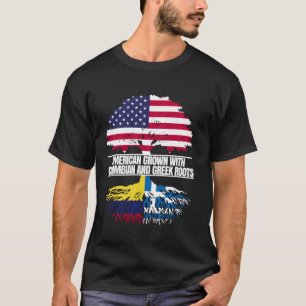 American Grown with Flag Heritage Colombian Greek T-Shirt