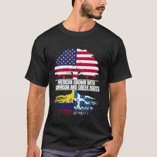 American Grown with Flag Heritage Colombian Greek  T-Shirt