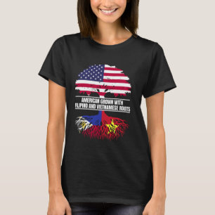 American Grown with Flag Heritage Filipino Vietnam T-Shirt