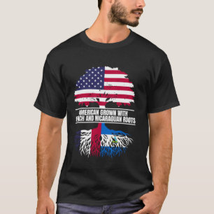 American Grown with Flag Heritage French Nicaragua T-Shirt