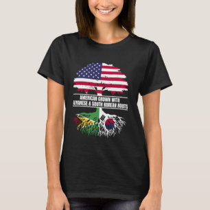 American Grown with Flag Heritage Guyana South Kor T-Shirt