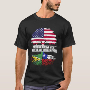 American Grown with Flag Heritage Guyanese Chilean T-Shirt