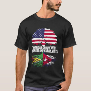 American Grown with Flag Heritage Guyanese Cuban R T-Shirt