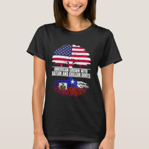 American Grown with Flag Heritage Haitian Chilean T-Shirt