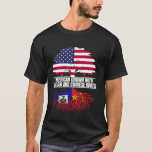 American Grown with Flag Heritage Haitian Chinese  T-Shirt