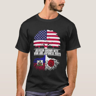 American Grown with Flag Heritage Haitian Japanese T-Shirt