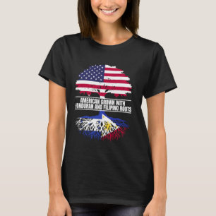 American Grown with Flag Heritage Honduran Filipin T-Shirt