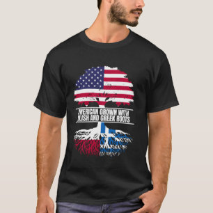 American Grown with Flag Heritage Polish Greek Roo T-Shirt