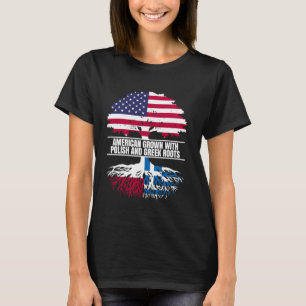 American Grown with Flag Heritage Polish Greek Roo T-Shirt