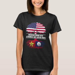 American Grown with Flag Heritage Vietnamese Laoti T-Shirt