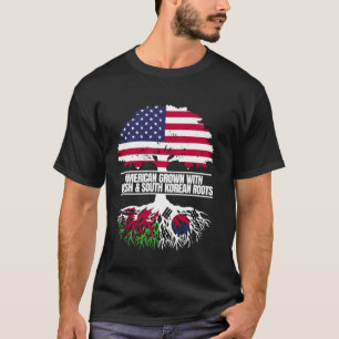 American Grown with Flag Heritage Welsh South Kore T-Shirt