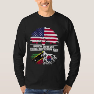 American Grown with Flag Kittitian South Korean Ro T-Shirt