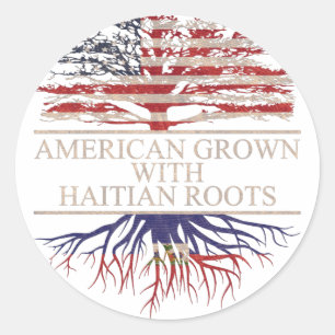 American grown with haitian roots classic round sticker
