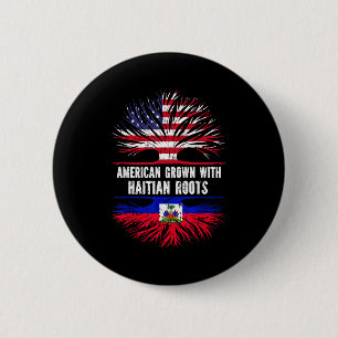 American Grown With Haitian Roots Usa Flag Haiti 6 Cm Round Badge