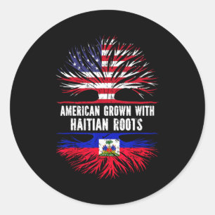 American Grown With Haitian Roots Usa Flag Haiti  Classic Round Sticker
