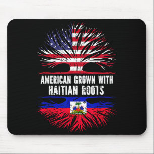 American Grown With Haitian Roots Usa Flag Haiti Mouse Mat