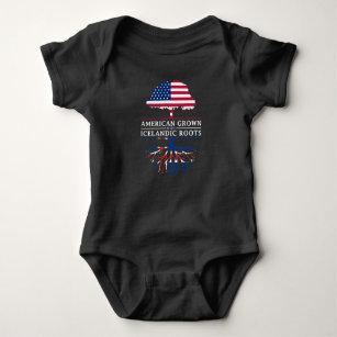 American Grown with Icelandic Roots   Iceland Baby Bodysuit