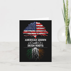 American Grown With Irish Roots 4th Of July Usa Fl Card