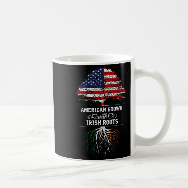 American Grown With Irish Roots 4th Of July Usa Fl Coffee Mug (Right)