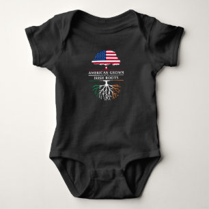 American Grown with Irish Roots Ireland Design Baby Bodysuit