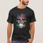 American Grown With Irish Roots USA Flag Ireland T-Shirt<br><div class="desc">Funny heritage Irish Ireland USA Flag pride gifts Patriotic tshirt. Great for kids, mum, dad, brother, sister, son, daughter, boys, girls, family, husband, wife, friend, grandma, grandpa love sports team fan.Great Immigrants Grown with tree Root t shirt for Birthday bday christmas thanksgiving Halloween hanukkah Fourth 4th of July. Complete your...</div>
