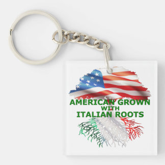 American Grown With Italian Roots Key Ring